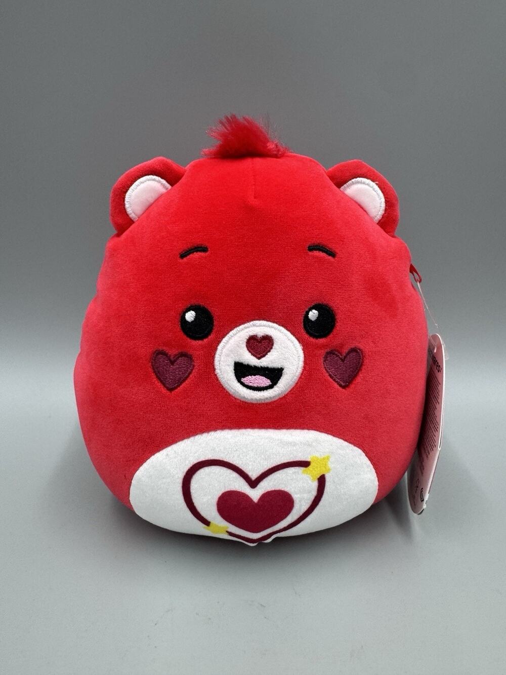 Squishmallows Care Bears All My Heart Bear Plush Red White 6.5” Stuffed Animal